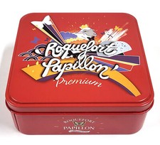 Vintage Roquefort Papillon Premium Tin Can – 6" Diameter