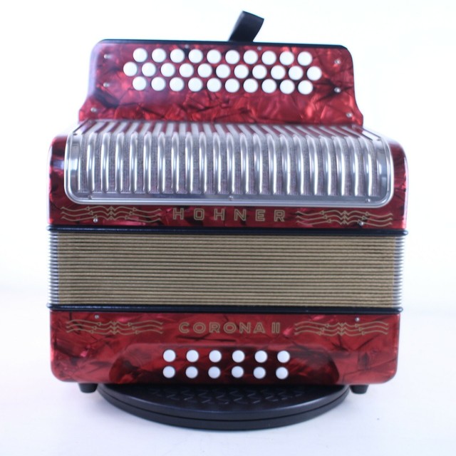 Hohner Corona II MIG Next Generation Diatonic Accordion G/C/F Red to