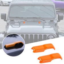 Orange Engine Hood Hinge Cover Trim Accessories for Jeep Wrangler JL JT 2018+ 