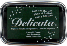Tsukineko Delicata Pigment Ink Pad - Emerald Green 3.75" X 2.6"