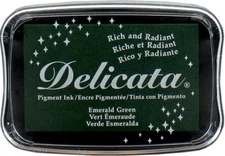 Tsukineko Delicata Pigment Ink Pad - Emerald Green 3.75" X 2.6"