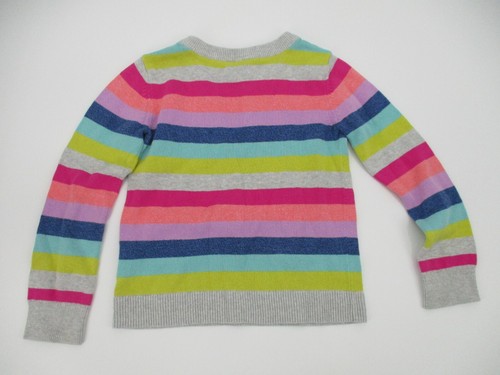 Gap Kids Girls Sweater Medium Colorful Striped Rainbow Long Sleeves Cotton Knit - Picture 10 of 11