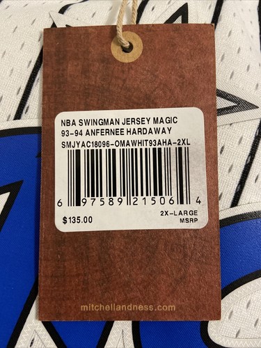 Maglia Swingman Mitchell & Ness NBA HWC Magic 93-94 Anfernee Hardaway nuova con etichette - Foto 4 di 4
