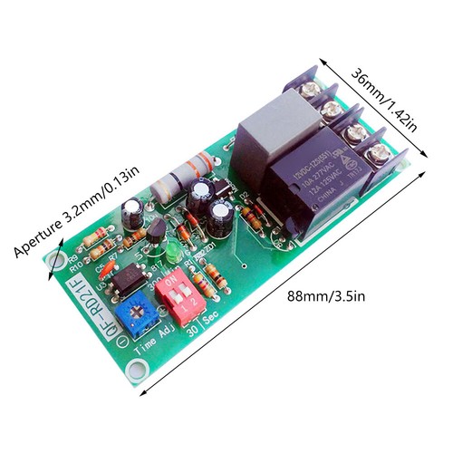 Einstellbares Timer Steuerrelaismodul Ausschalten Verzögerung Schalterplatine für Auspufflüfter - Bild 8 von 8