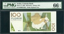 Aruba 1993 100 Florin P14 PMG 66 EPQ GEM UNC