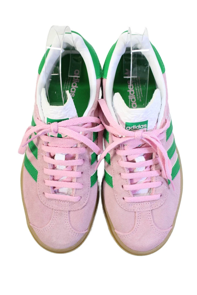 Adidas Womens Suede Gazelle Platform Sneakers Shoes Pink Green Size 5.5 - Image 2 of 4