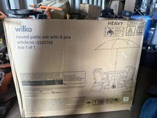 Wilko 6 Piece Garden Patio Set – Round Glass Table