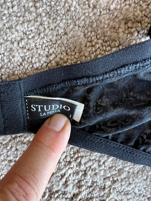 Новый $225 La Perla черный кружевной бюстгальтер регулируемые ремни Италии размер США 32E(DD) - Изображение 3 из 4