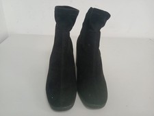 Primark Women Black Suede Ankle Pull On Boot UK (6) EU (39) A39