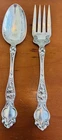 Wallace Sterling SILVER 92.5% Serving Fork And Spoon - 129 grams Silver, Violet
