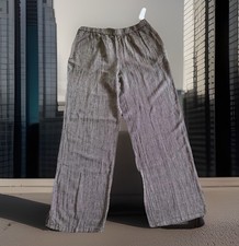 New Cold Water Flared Pants Women’s 12 Black Pinstripe Slimming Business Casual
