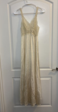OLGA Body Lace Peignoir Nightgown Gown Champagne 9291 Size Small