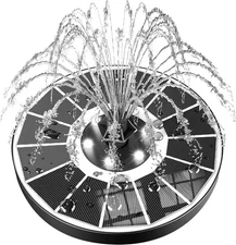 SZMP Solar Fountain Upgraded 100% Glass Panel, 3.5W Floating White Led Lights 