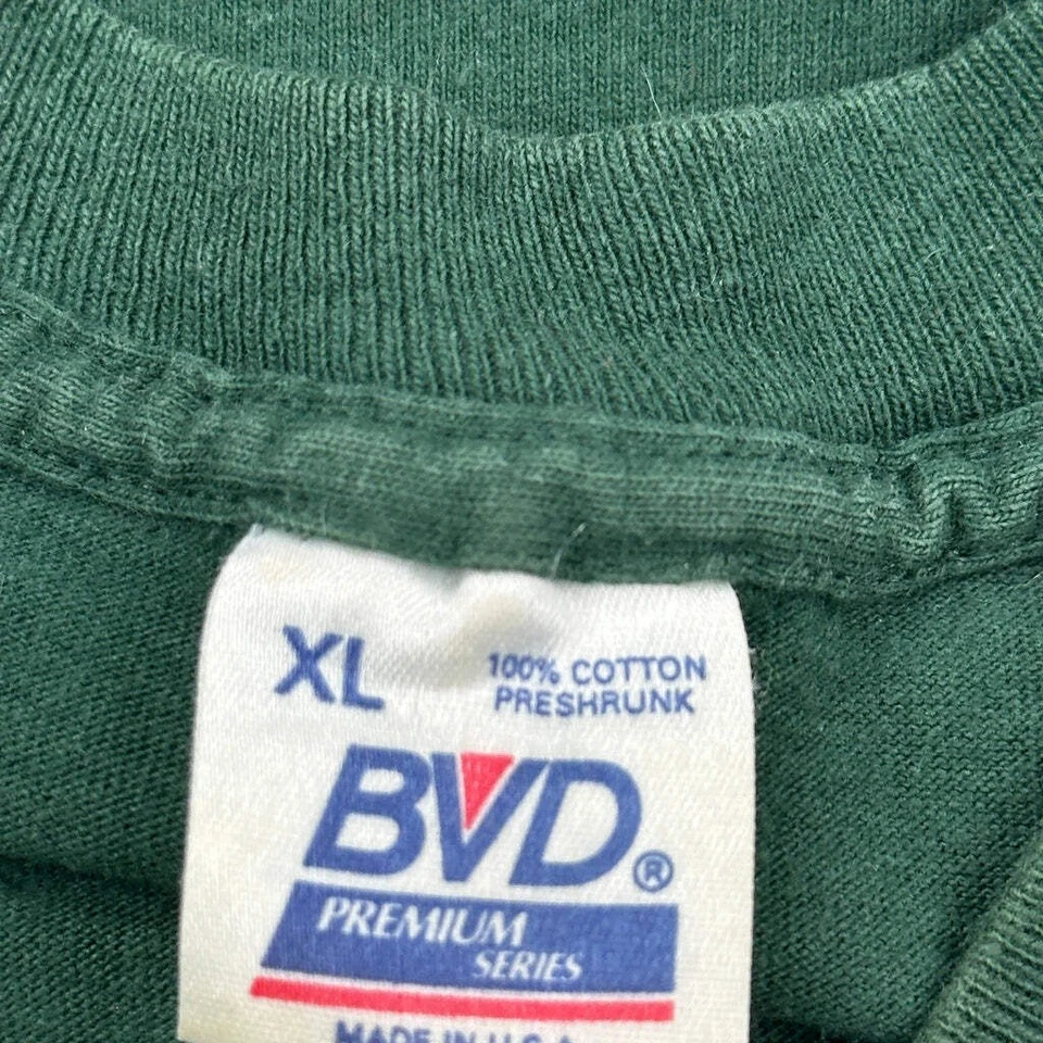 Blank Bvd Single Stitch T-Shirt - XL Green Cotton - Image 3 of 4