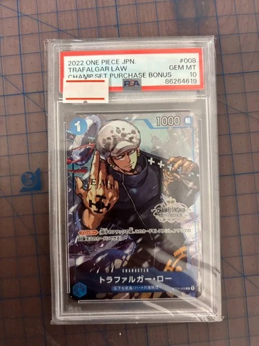 PSA 10 Trafalgar Law ST03-008 Championship 2022 Promo Japanese One Piece Card