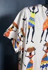 Vibrant Women's Home Dress with Cultural Print