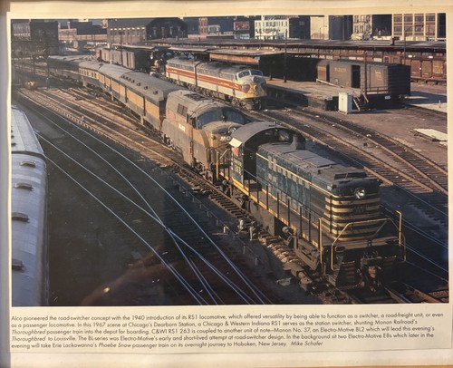 Framed Train Photo Chicago Dearborn Station Monon C&WI Erie Lackawanna 1967