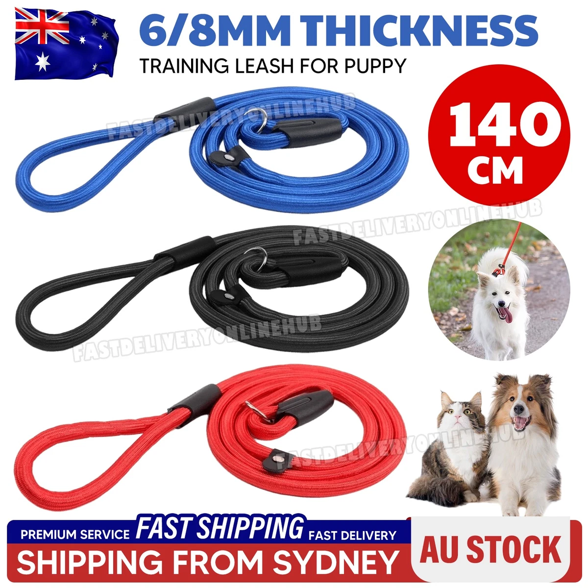 Cesar Millan Dog Puppy Training Correction Leash Slip Lead Pets Nylon Rope NEW