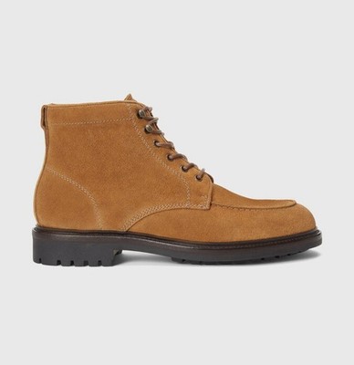 Polo Ralph Lauren Mens 13 MI Lug Lace Apron Boots Italian Suede Ankle Height