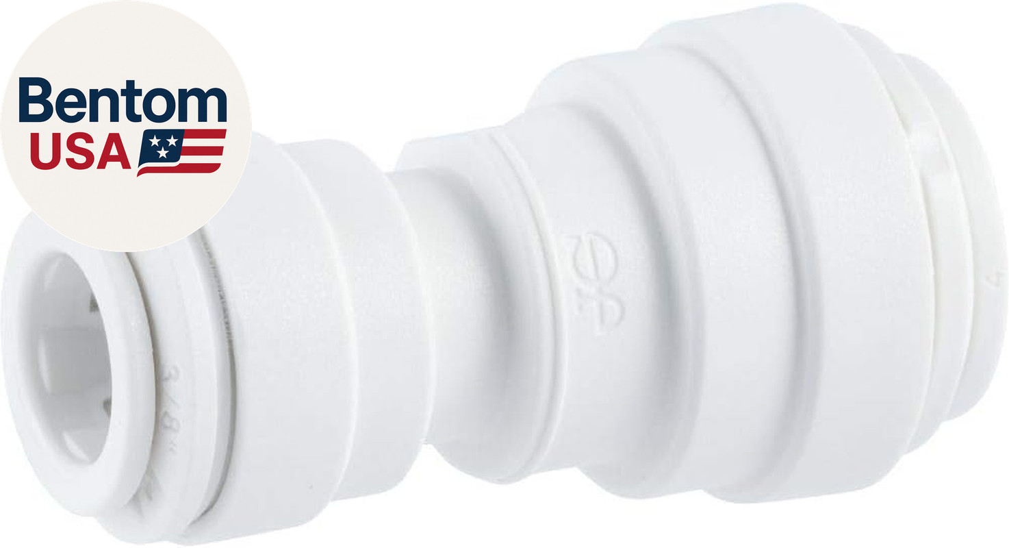 Speedfit 3/8 Inch OD X 1/4 Inch OD Reducing Union, Push to Connect Plastic Plumb