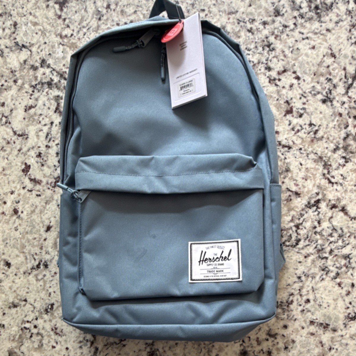 Herschel Blue Backpack Zip Closure Adjustable Strap Pockets Classic Travel  | eBay