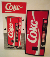VTG 1989 COCA COLA ADVERTISING COKE TRANSISTER RADIO W/BOX WORKING FO