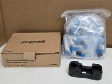 Cat6 Blue Keystone Jack Slim 90 Degree Punch Down Network Connector 25-pk RJ45