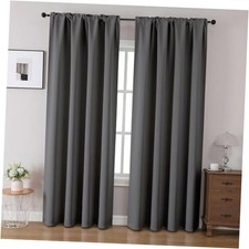 Blackout Curtains 84 inches Long 2 Panels 52"W x 84"L Pack of 2 Light Grey