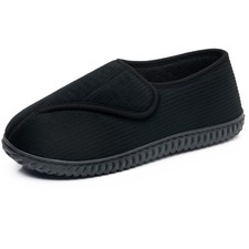 Men Memory Foam Diabetic Slippers Adjustable Arthritis Edema Swollen Feet Wid...