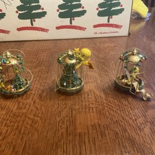 3 Tweety Bird Ornaments Bradford Exchange Christmas Bird Cage Warner Bros 90s