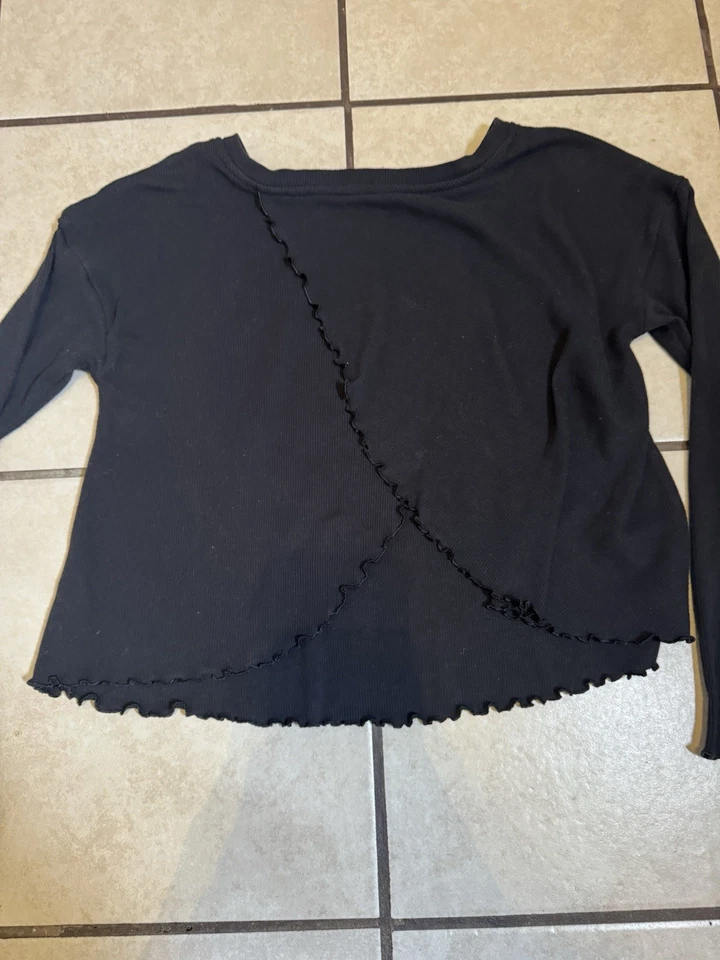 Justice girl черный длинным рукавом рубашка размер M (10) открытый в спине - Изображение 4 из 4