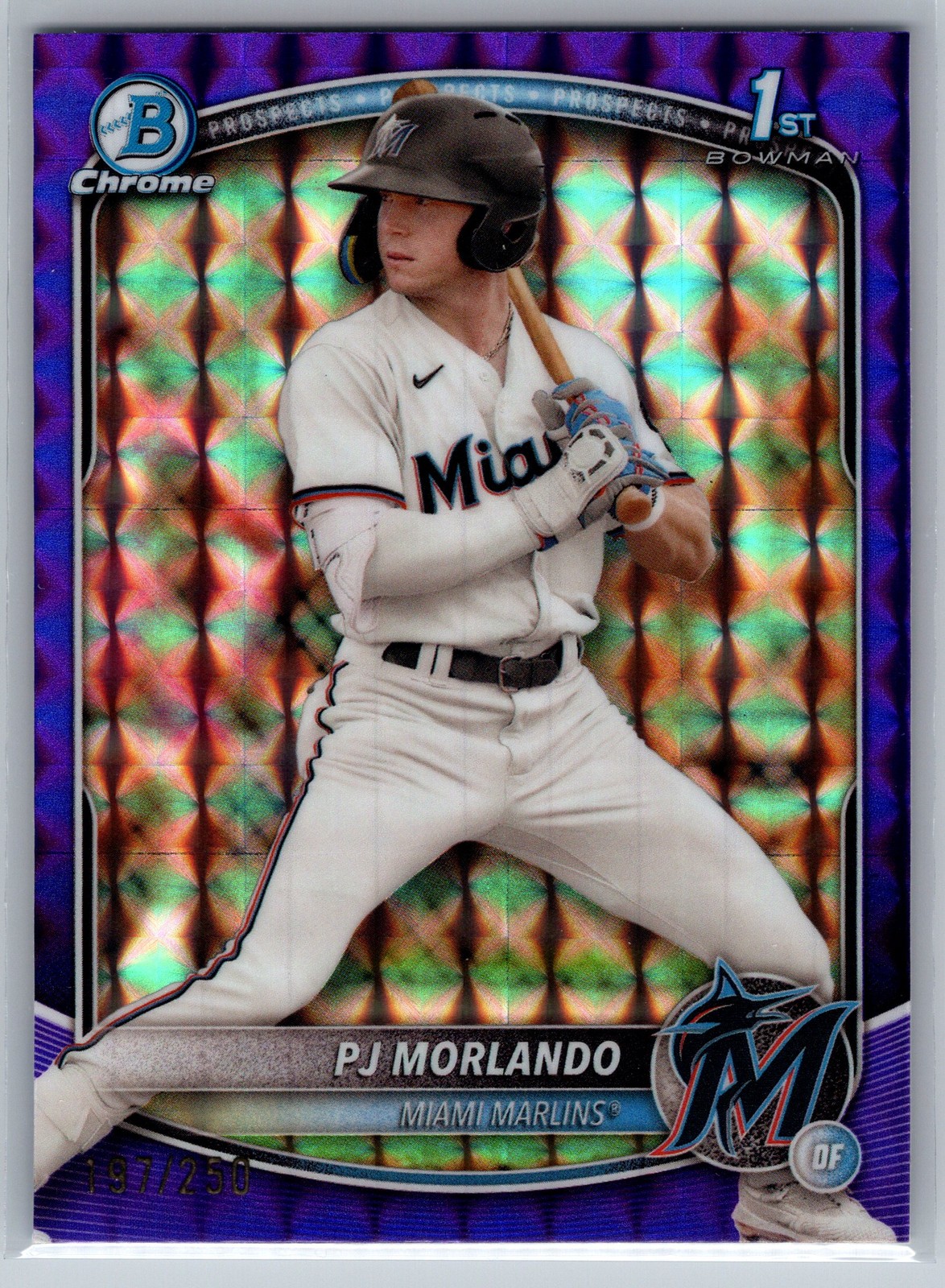2025 Bowman PJ Morlando 1st Chrome Purple Geometric Refractor /250 #BCP-91