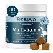 Fera Pets Dog Multivitamin Chews with Glucosamine and 90 Chews, Brown