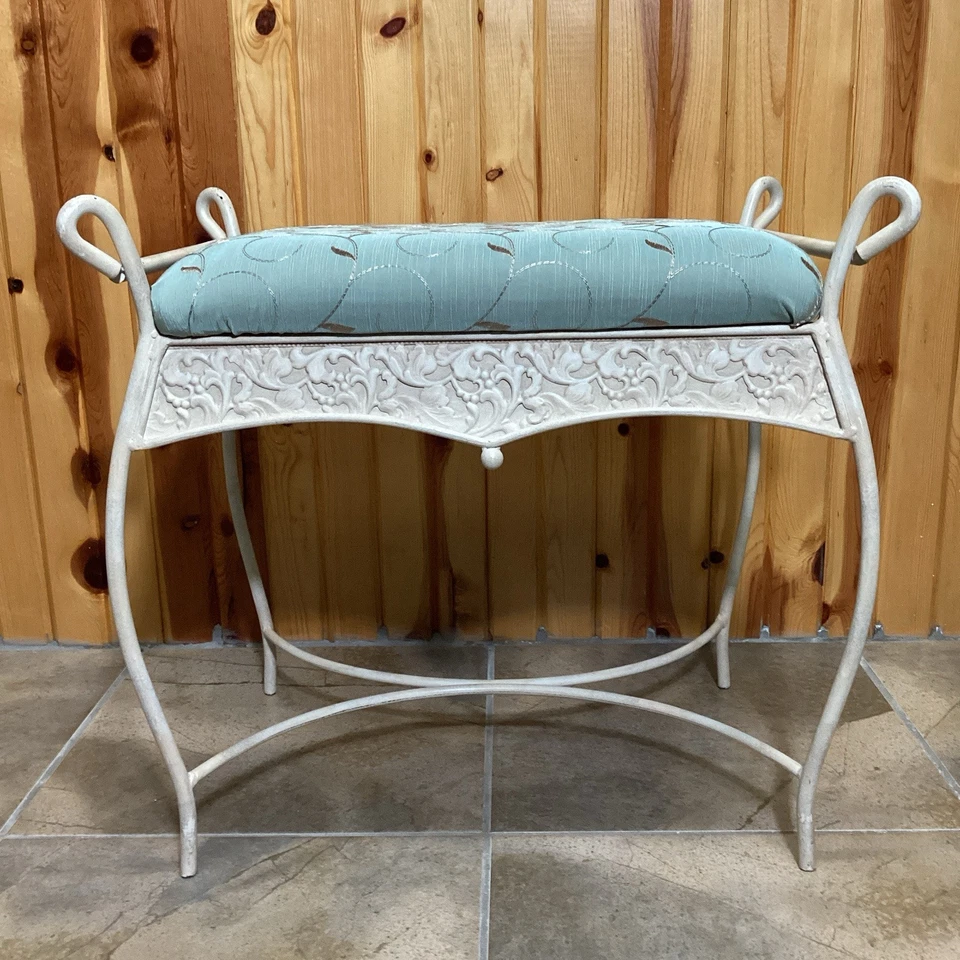 Винтажная чугунная скамейка туалетный столик боковое сиденье мягкое сиденье - Изображение 4 из 4