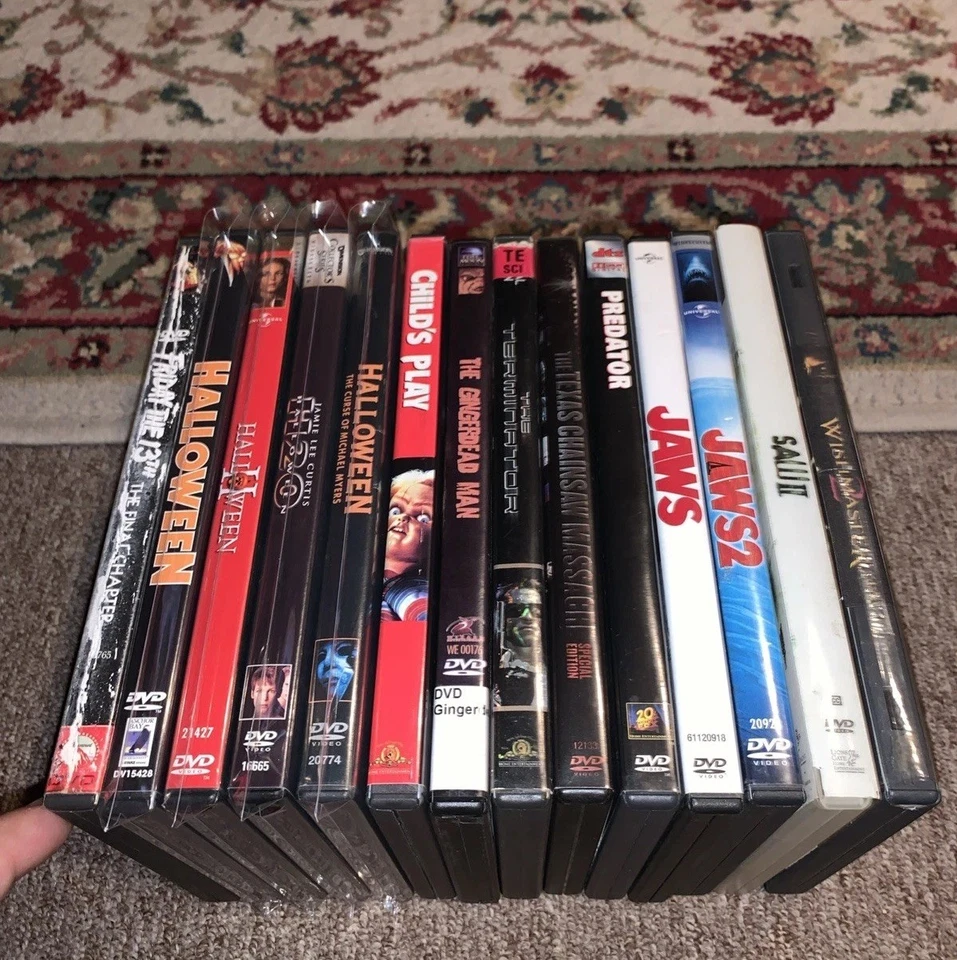 Halloween Horror DVD Movie Lot Halloween Friday 13th Chucky Jaws Terminator TCM Foto 2 de 4
