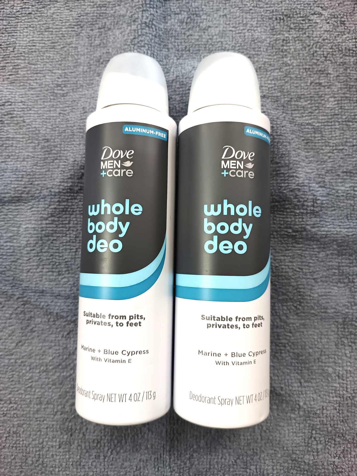 Dove Men+Care Whole Body Deodorant Marine + Blue Cypress Vitamin E 72hr Odor X2