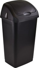 Easy Shopping® 60L 60LITRE Premium Plastic Black Swing Bin Dustbin with curved m