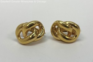 Vintage Napier Gold Tone Knot Screw Back Earrings 7.1g