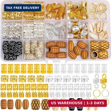 133 PCS Hair Jewelry for Braids Gold Hair Cuffs for Locs Hair Coils Rings Dreadl