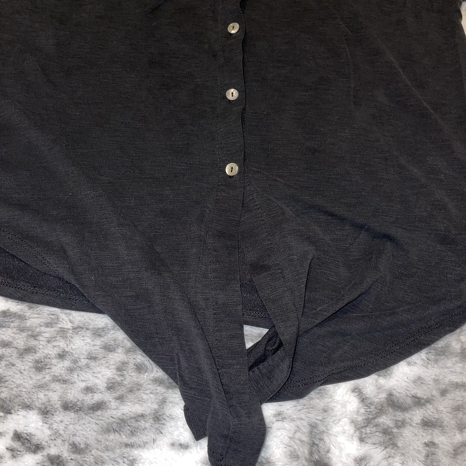 Green Envelope Black Button Down Blouse - image 2