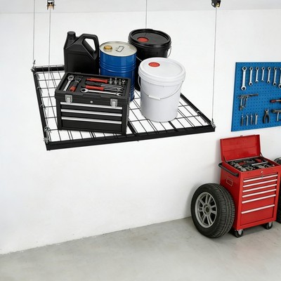 Overhead Garage Lifting Storage Rack, Garage Storage Rack, Adjustable Height Gar