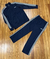 Adidas Essentials 3 Stripes Tracksuit Set Blue Jacket Men  s Size Medium / Large