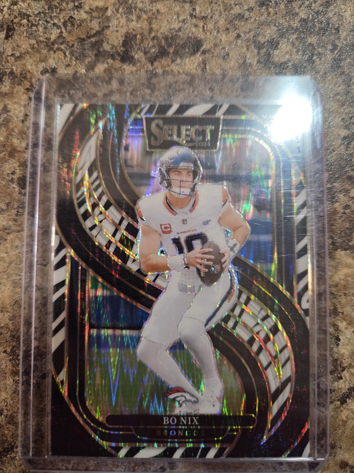 2024 Panini Select Bo Nix Premier RC Zebra Prizm Rookie #117 Broncos