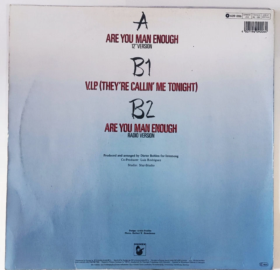 C.C. Catch – Are You Man Enough - Maxi-single 12" Europa 1987 - Immagine 2 di 4
