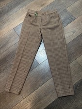 Y2K Lauren Ralph Lauren Houndstooth Plaid Pants Women 8 Stretch Preppy Academic