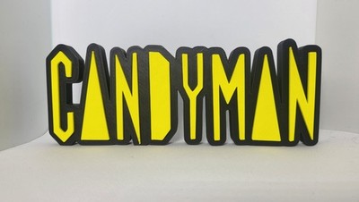 Candyman 3D gedrucktes Schild - Horrorfilm Deko - Regal Schreibtisch Display - 18 cm