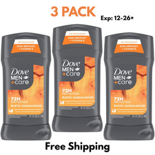 3X Dove Men Care Deodorant Stick - Rustic Sandalwood, 3 Oz