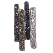 4 Rhinestone Crystal Long Slim Beak Duckbill Alligator Clip Pin Hair Accessor...