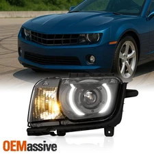 For 2010-2013 Chevy Camaro [HID Type] Projector Black Headlight Driver w/LED DRL
