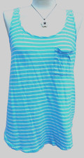Camiseta sin mangas túnica a rayas azul blanco AMES $74 LUCKY BRAND Normcore deporte náutico L